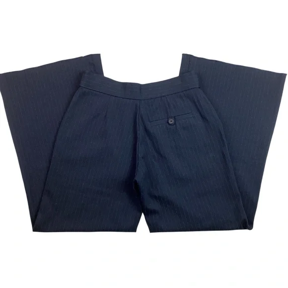 NWOT SPANX Navy Pinstripe High Rise Wide Leg Dress Pant